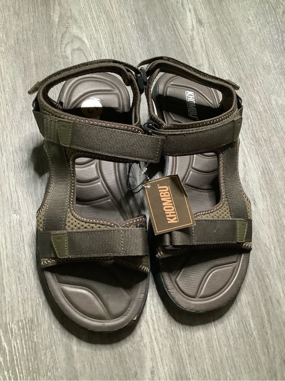 Khombu Men's Olive Brown Adjustable Outdoor Sandals